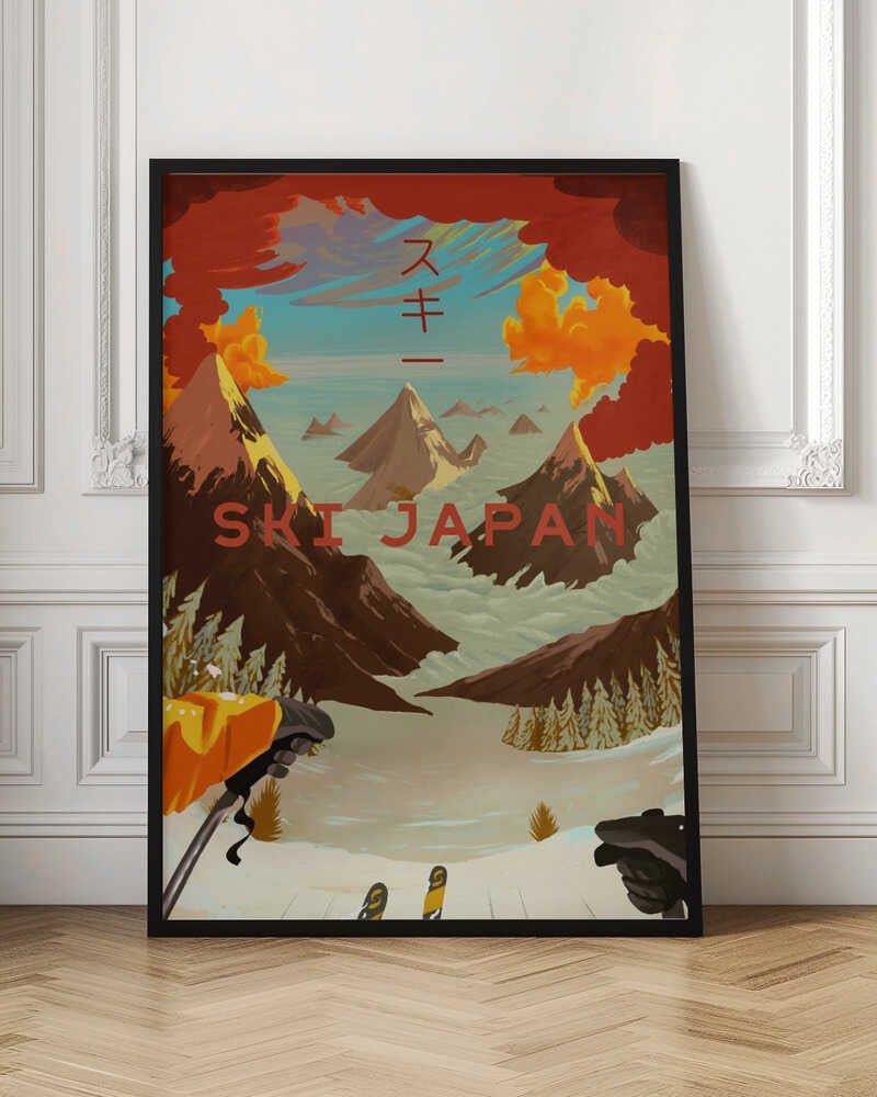 Ski Japan - Stretched Canvas, Poster or Fine Art Print - I Heart Wall Art - Poster Print, Canvas Print or Framed Art Print