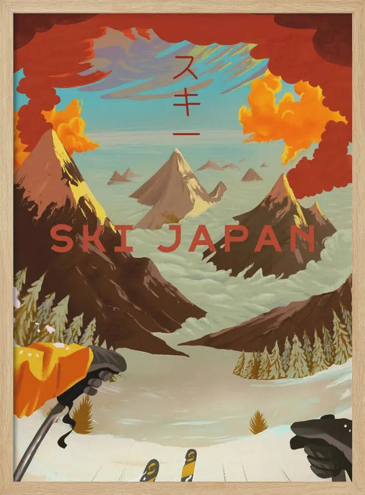 Ski Japan - Stretched Canvas, Poster or Fine Art Print I Heart Wall Art