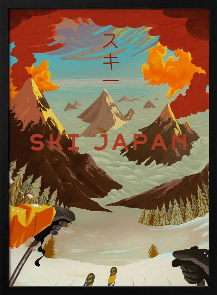 Ski Japan - Stretched Canvas, Poster or Fine Art Print - I Heart Wall Art - Poster Print, Canvas Print or Framed Art Print