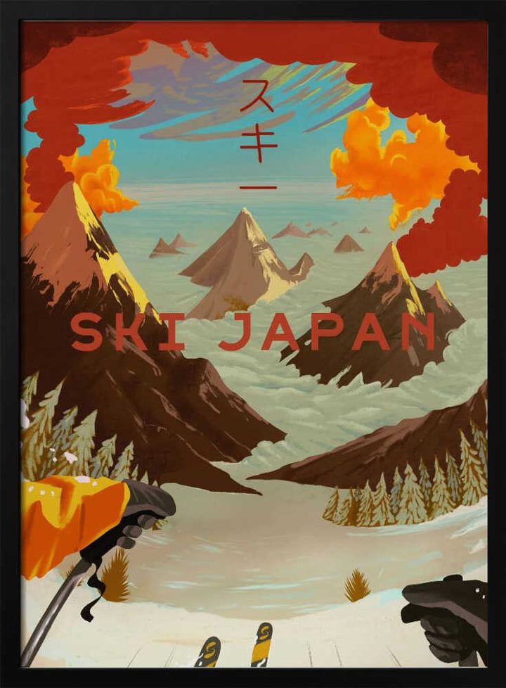 Ski Japan - Stretched Canvas, Poster or Fine Art Print - I Heart Wall Art - Poster Print, Canvas Print or Framed Art Print