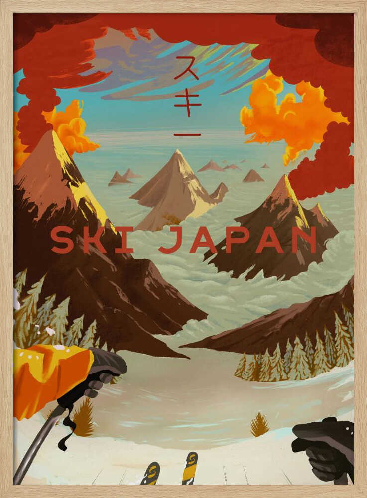 Ski Japan - Stretched Canvas, Poster or Fine Art Print - I Heart Wall Art - Poster Print, Canvas Print or Framed Art Print