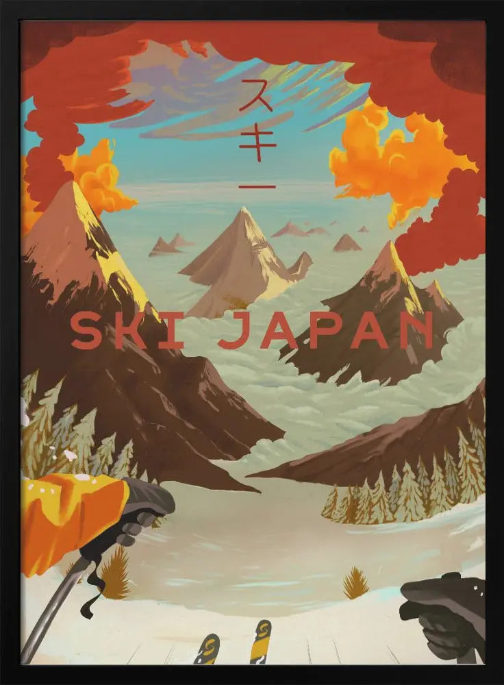 Ski Japan - Stretched Canvas, Poster or Fine Art Print I Heart Wall Art