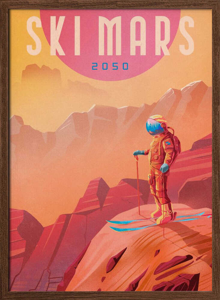 Ski Mars - Stretched Canvas, Poster or Fine Art Print - I Heart Wall Art - Poster Print, Canvas Print or Framed Art Print
