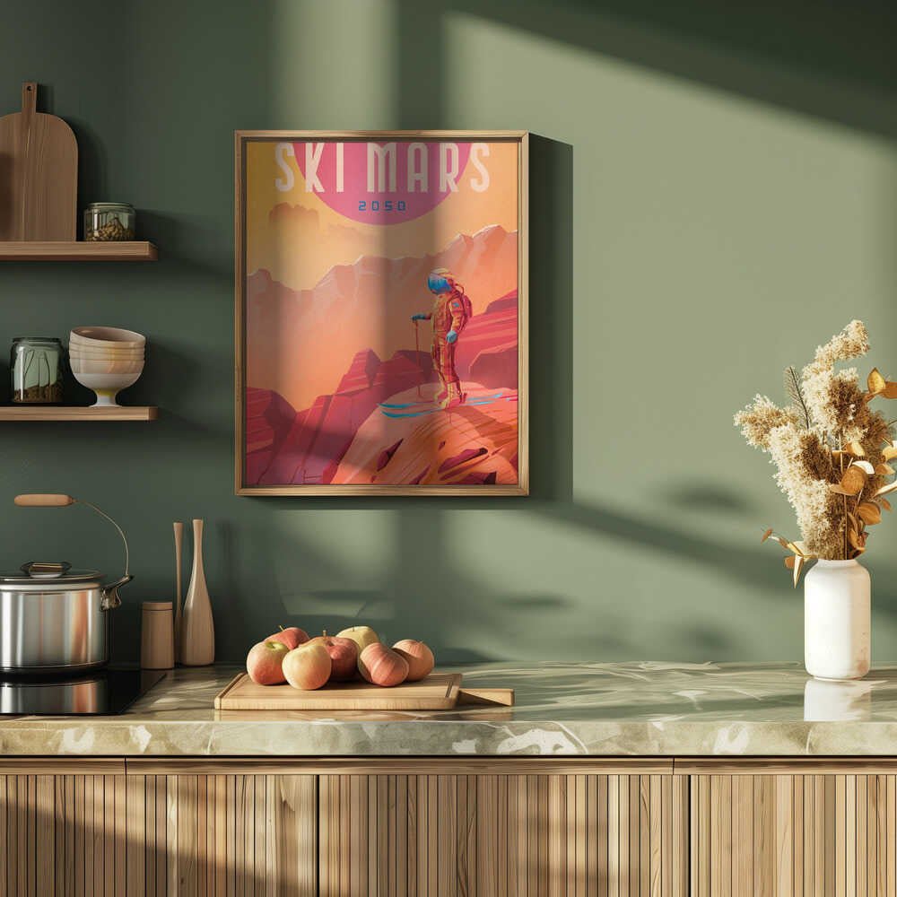 Ski Mars - Stretched Canvas, Poster or Fine Art Print - I Heart Wall Art - Poster Print, Canvas Print or Framed Art Print