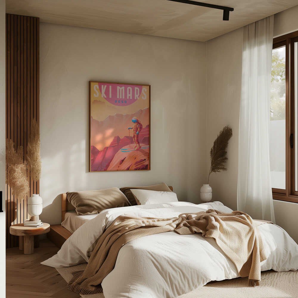 Ski Mars - Stretched Canvas, Poster or Fine Art Print - I Heart Wall Art - Poster Print, Canvas Print or Framed Art Print