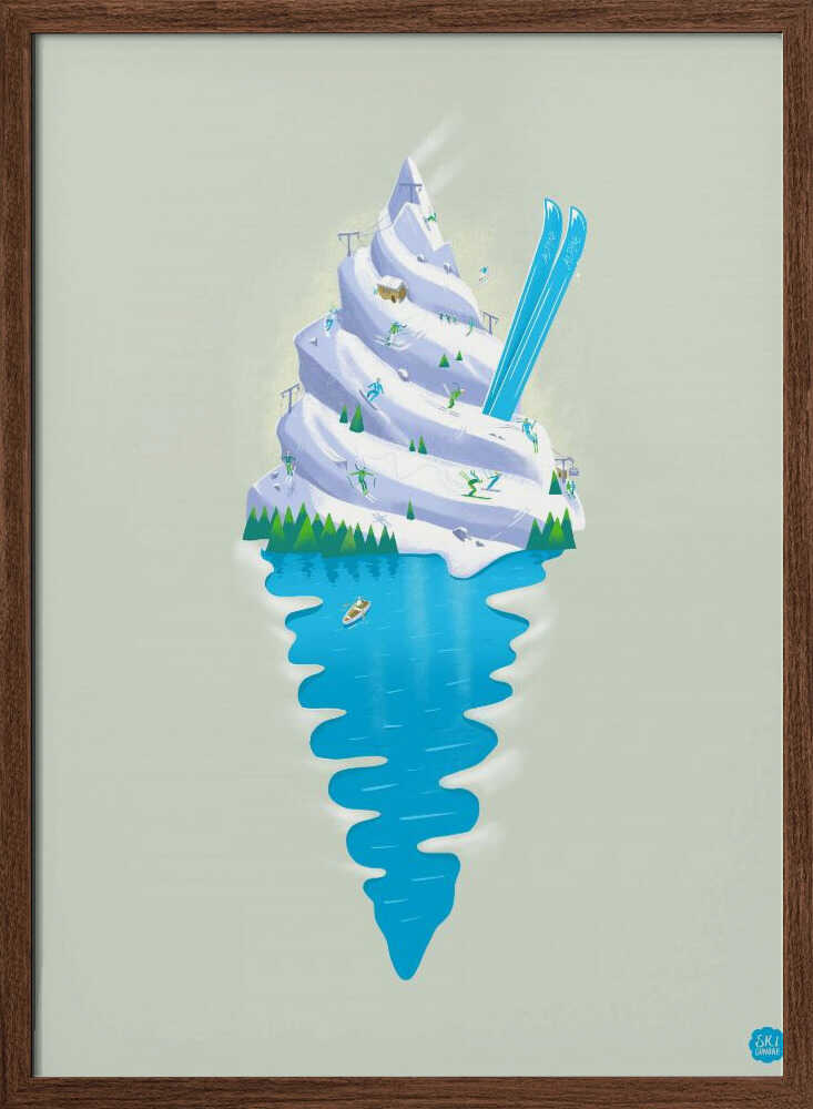 Ski Sundae - Stretched Canvas, Poster or Fine Art Print - I Heart Wall Art - Poster Print, Canvas Print or Framed Art Print