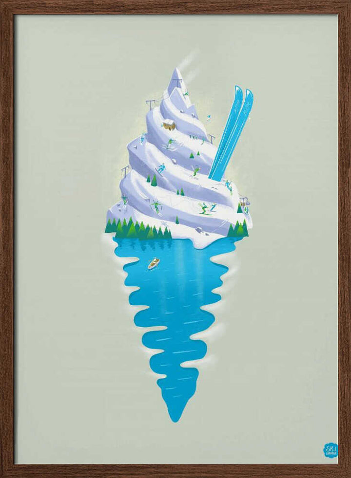 Ski Sundae - Stretched Canvas, Poster or Fine Art Print - I Heart Wall Art - Poster Print, Canvas Print or Framed Art Print