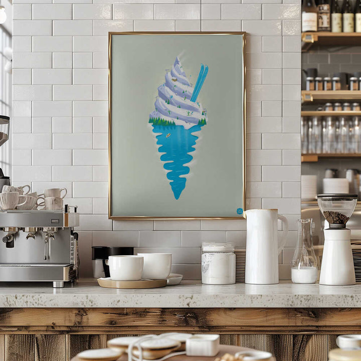 Ski Sundae - Stretched Canvas, Poster or Fine Art Print - I Heart Wall Art - Poster Print, Canvas Print or Framed Art Print