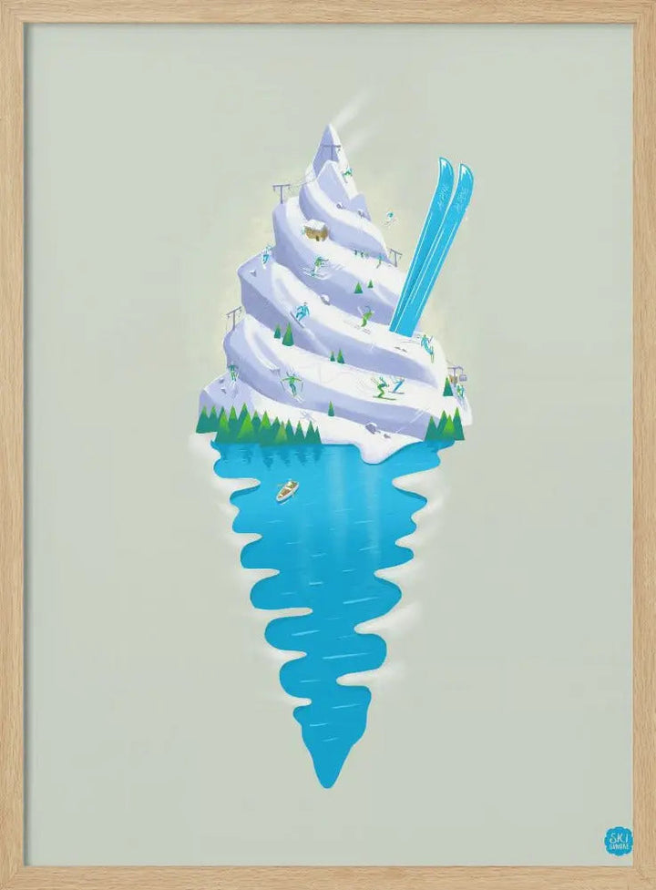Ski Sundae - Stretched Canvas, Poster or Fine Art Print I Heart Wall Art