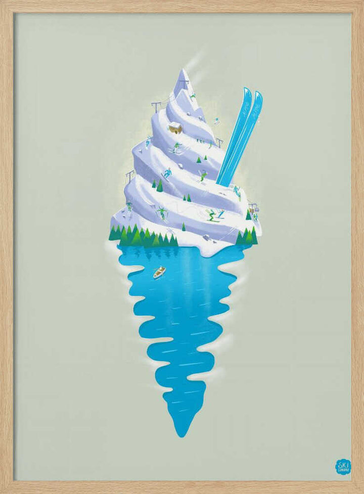 Ski Sundae - Stretched Canvas, Poster or Fine Art Print - I Heart Wall Art - Poster Print, Canvas Print or Framed Art Print