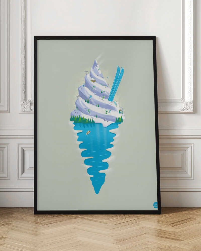 Ski Sundae - Stretched Canvas, Poster or Fine Art Print - I Heart Wall Art - Poster Print, Canvas Print or Framed Art Print