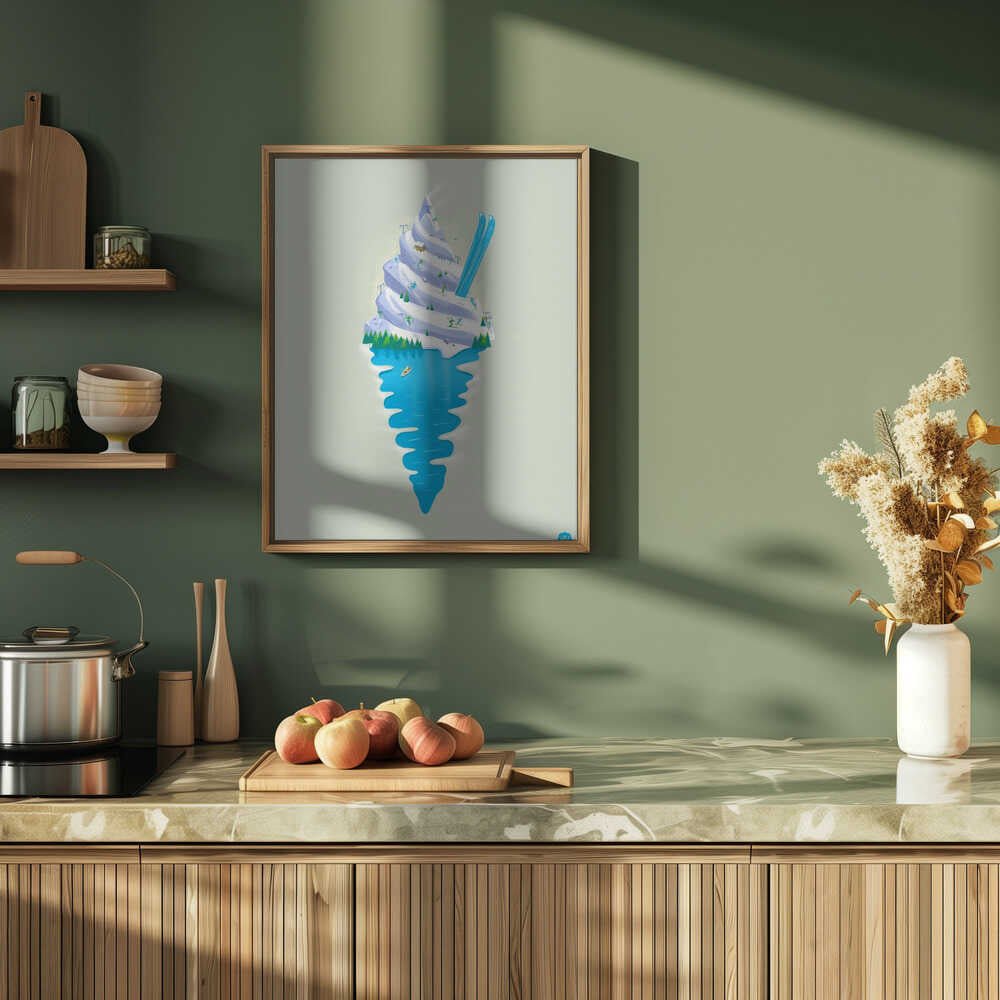 Ski Sundae - Stretched Canvas, Poster or Fine Art Print - I Heart Wall Art - Poster Print, Canvas Print or Framed Art Print