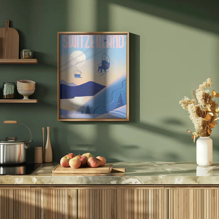 Ski Switzerland - Stretched Canvas, Poster or Fine Art Print I Heart Wall Art