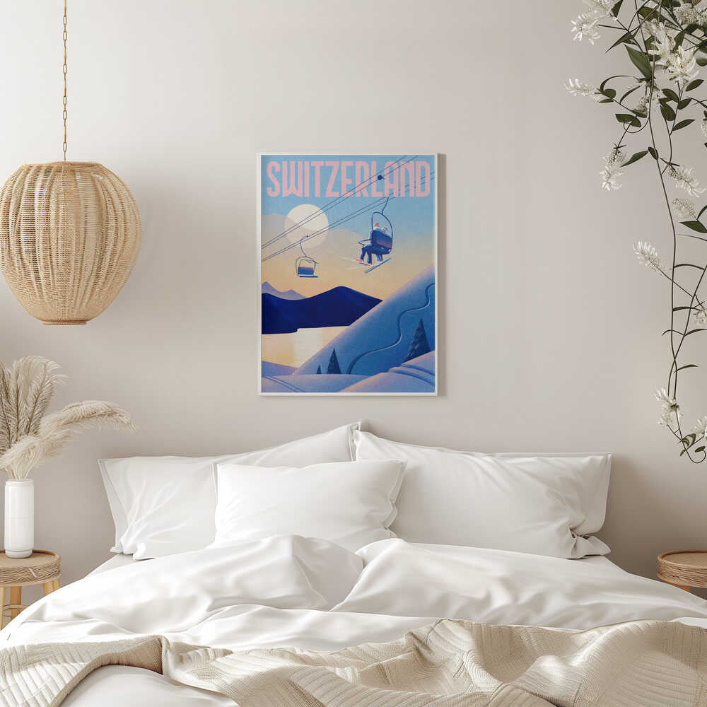Ski Switzerland - Stretched Canvas, Poster or Fine Art Print - I Heart Wall Art - Poster Print, Canvas Print or Framed Art Print