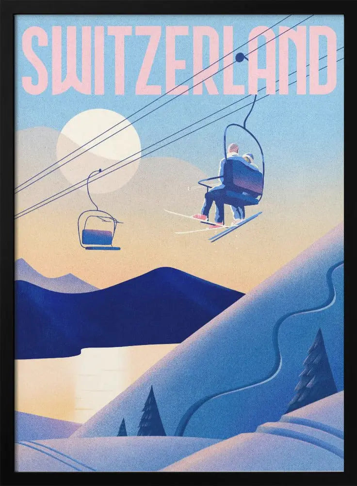 Ski Switzerland - Stretched Canvas, Poster or Fine Art Print I Heart Wall Art