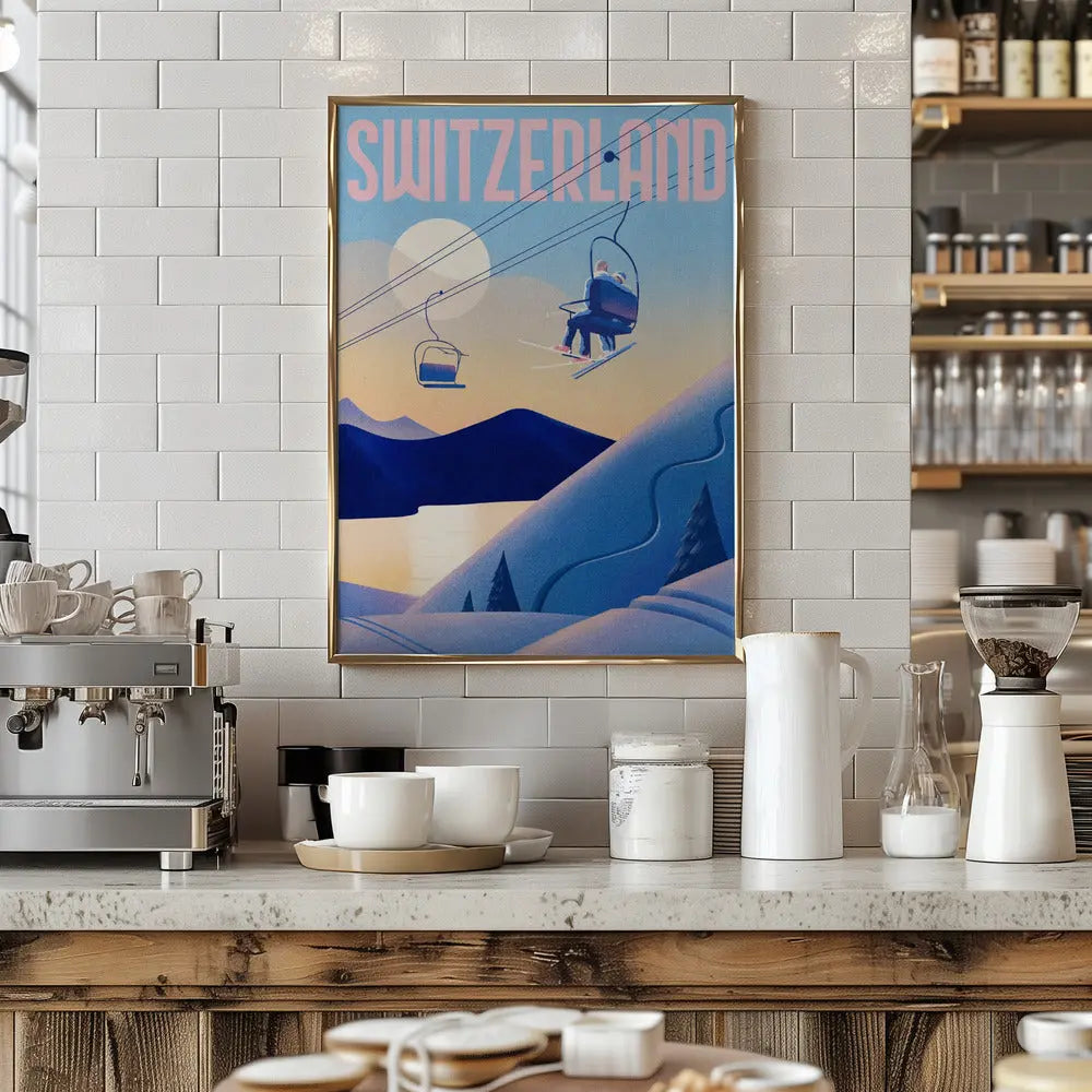 Ski Switzerland - Stretched Canvas, Poster or Fine Art Print I Heart Wall Art