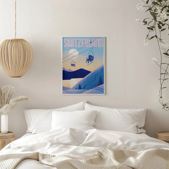 Ski Switzerland - Stretched Canvas, Poster or Fine Art Print I Heart Wall Art