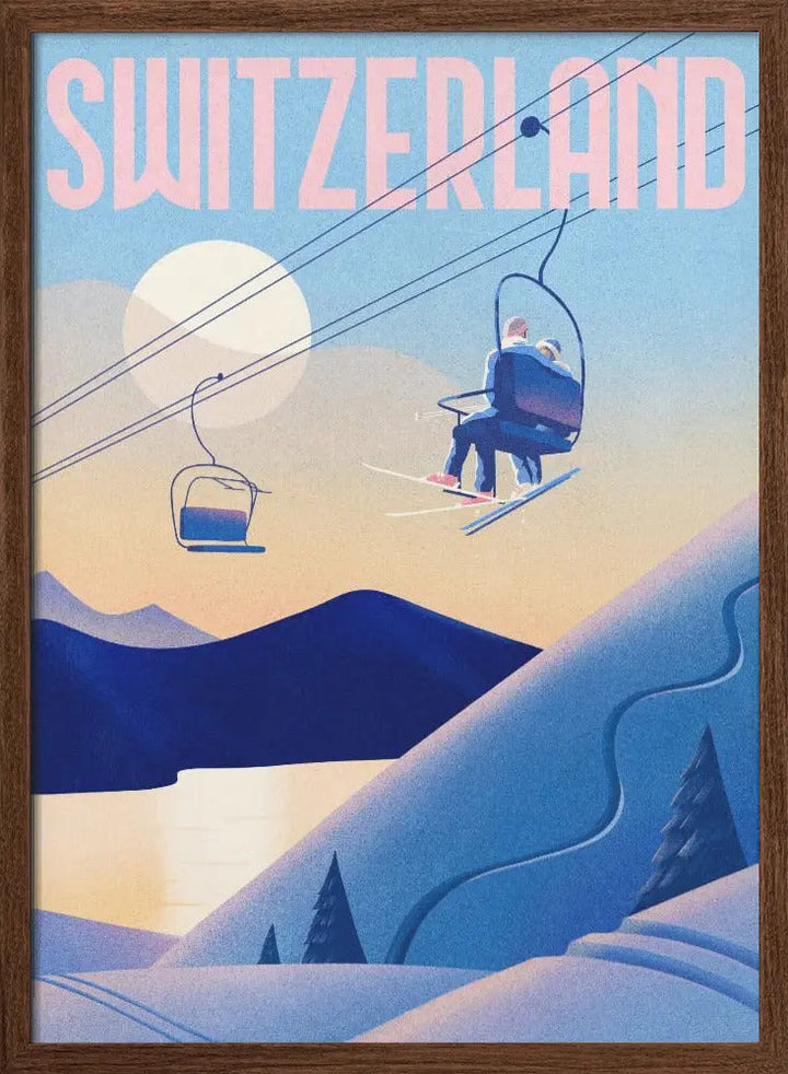 Ski Switzerland - Stretched Canvas, Poster or Fine Art Print I Heart Wall Art