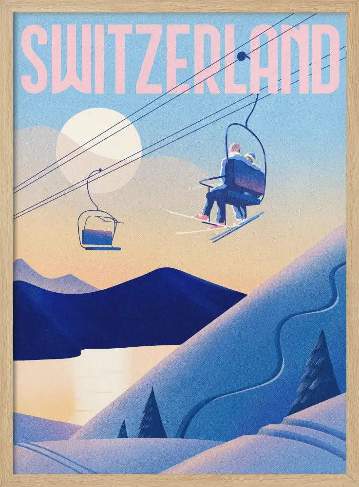 Ski Switzerland - Stretched Canvas, Poster or Fine Art Print I Heart Wall Art