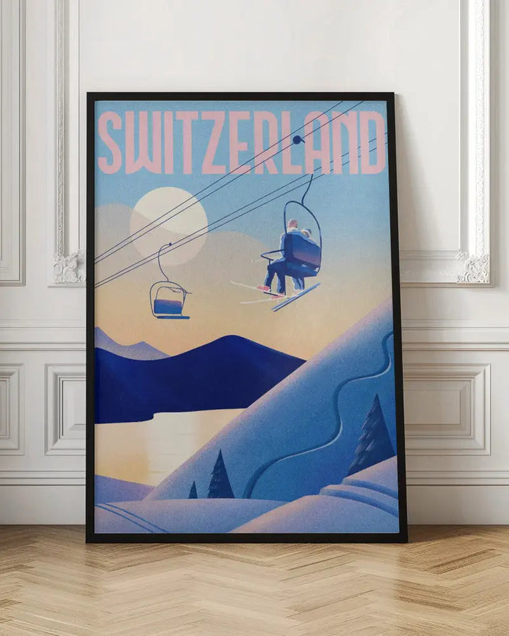 Ski Switzerland - Stretched Canvas, Poster or Fine Art Print I Heart Wall Art