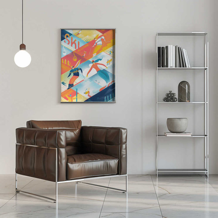 Ski the Lines - Stretched Canvas, Poster or Fine Art Print - I Heart Wall Art - Poster Print, Canvas Print or Framed Art Print