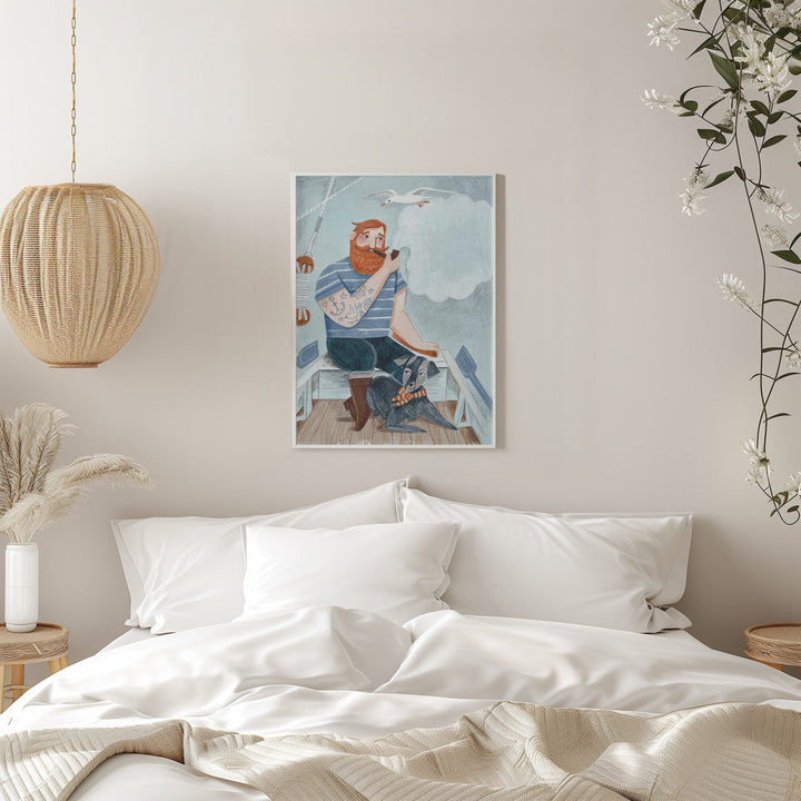 Skipper and Dog - Stretched Canvas, Poster or Fine Art Print I Heart Wall Art
