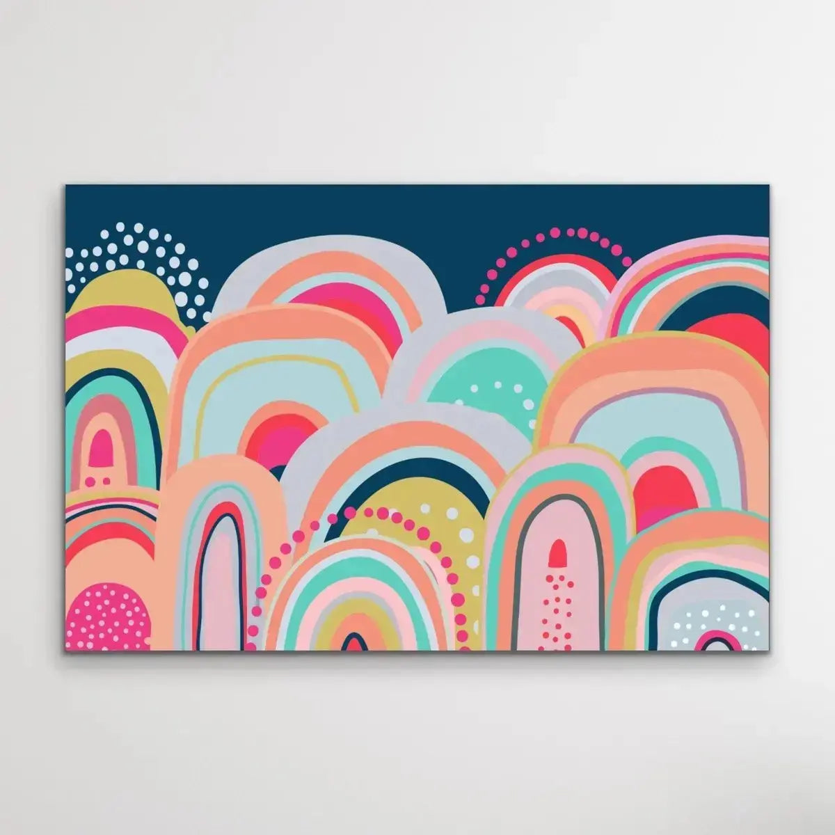 Sky High - Bright Colourful Mountain Canvas and Paper Art Print - I Heart Wall Art