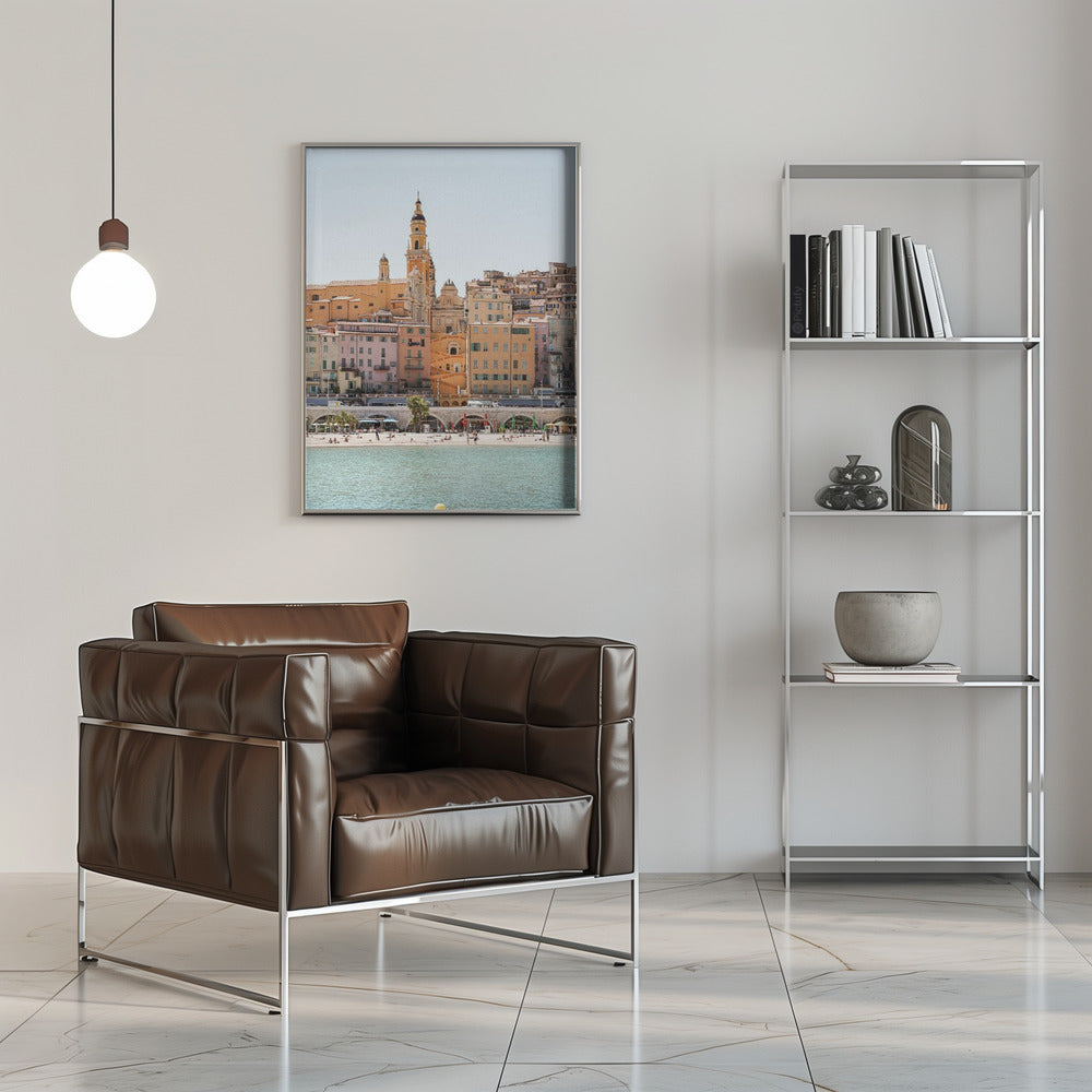 Skyline of Menton - Stretched Canvas, Poster or Fine Art Print I Heart Wall Art