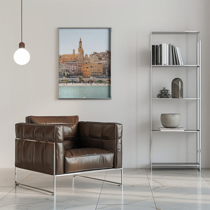 Skyline of Menton - Stretched Canvas, Poster or Fine Art Print I Heart Wall Art