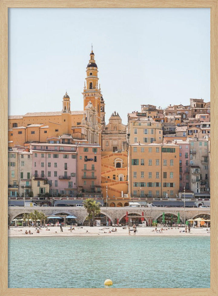 Skyline of Menton - Stretched Canvas, Poster or Fine Art Print I Heart Wall Art