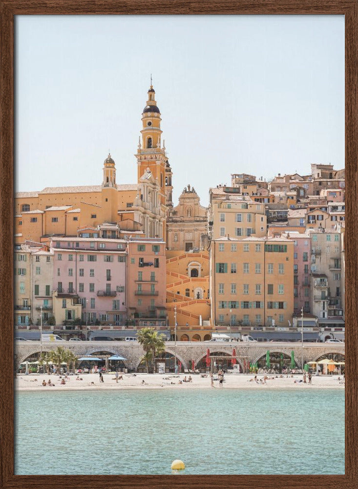 Skyline of Menton - Stretched Canvas, Poster or Fine Art Print I Heart Wall Art