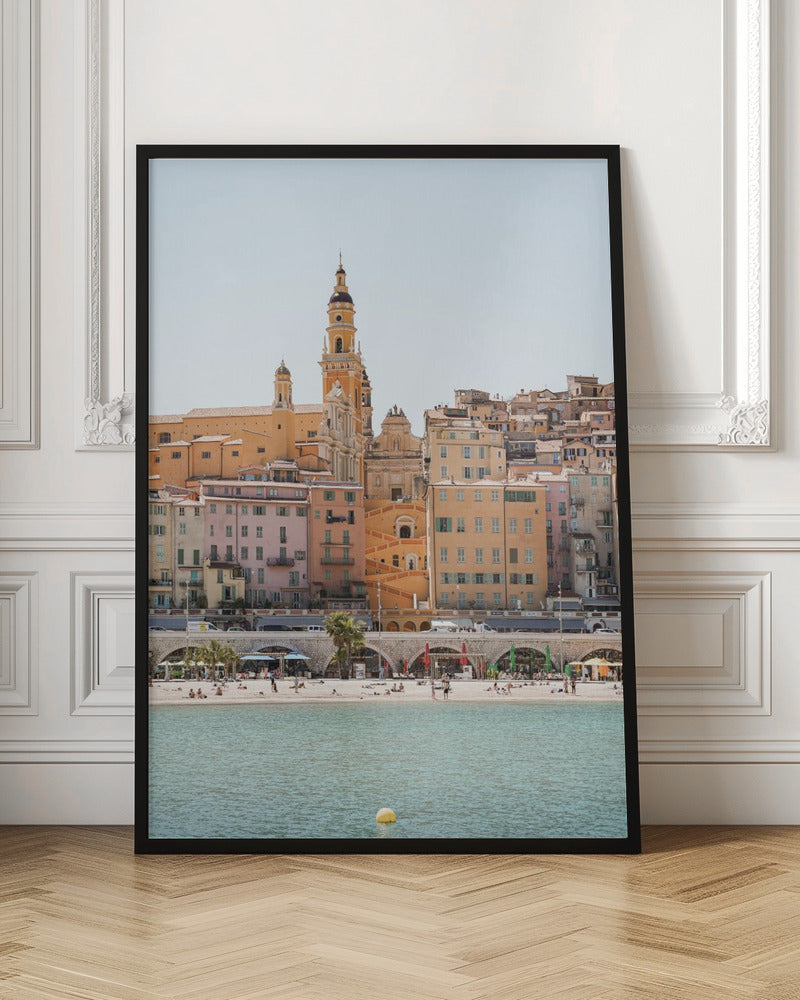 Skyline of Menton - Stretched Canvas, Poster or Fine Art Print I Heart Wall Art