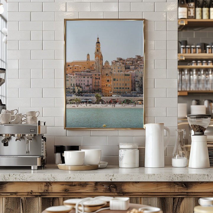 Skyline of Menton - Stretched Canvas, Poster or Fine Art Print I Heart Wall Art