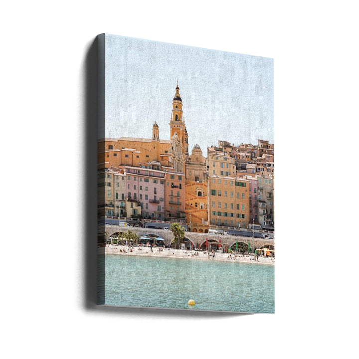 Skyline of Menton - Stretched Canvas, Poster or Fine Art Print I Heart Wall Art
