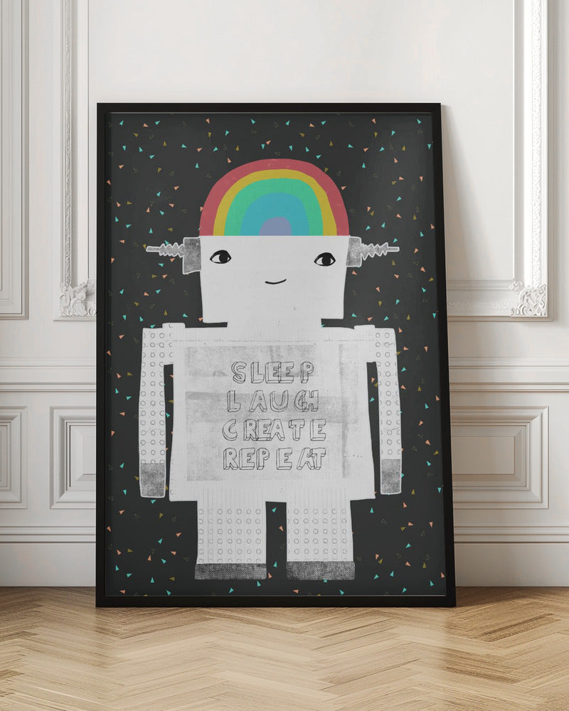 Sleep Laugh Create Repeat - Stretched Canvas, Poster or Fine Art Print I Heart Wall Art