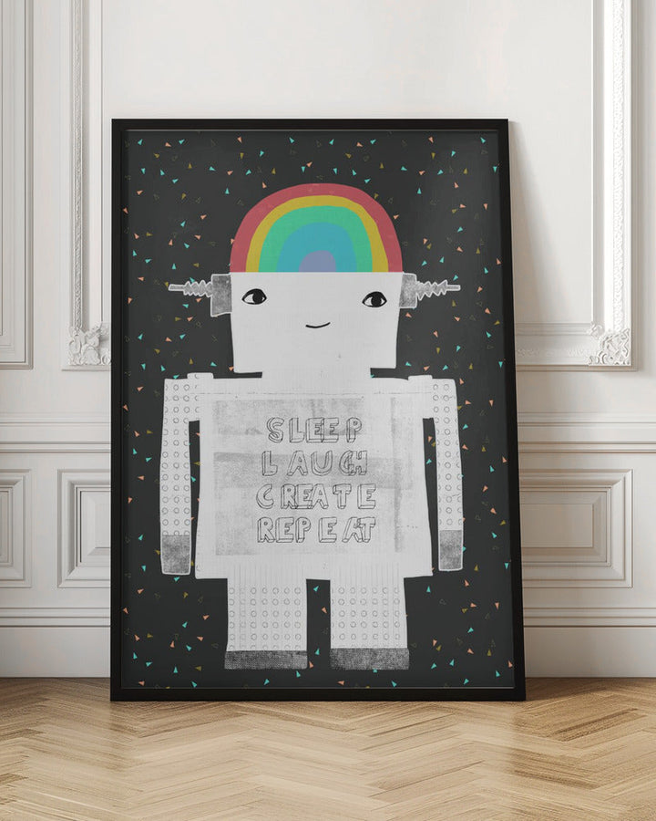 Sleep Laugh Create Repeat - Stretched Canvas, Poster or Fine Art Print I Heart Wall Art