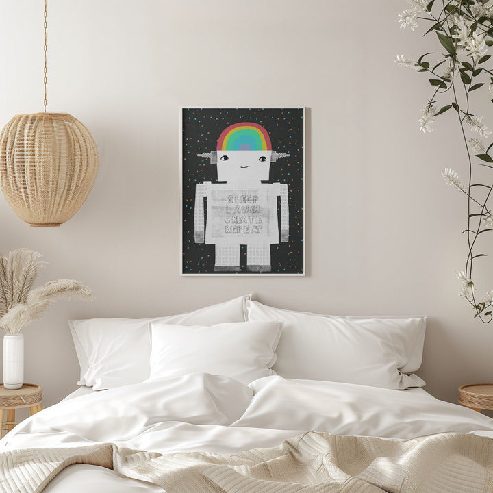 Sleep Laugh Create Repeat - Stretched Canvas, Poster or Fine Art Print I Heart Wall Art