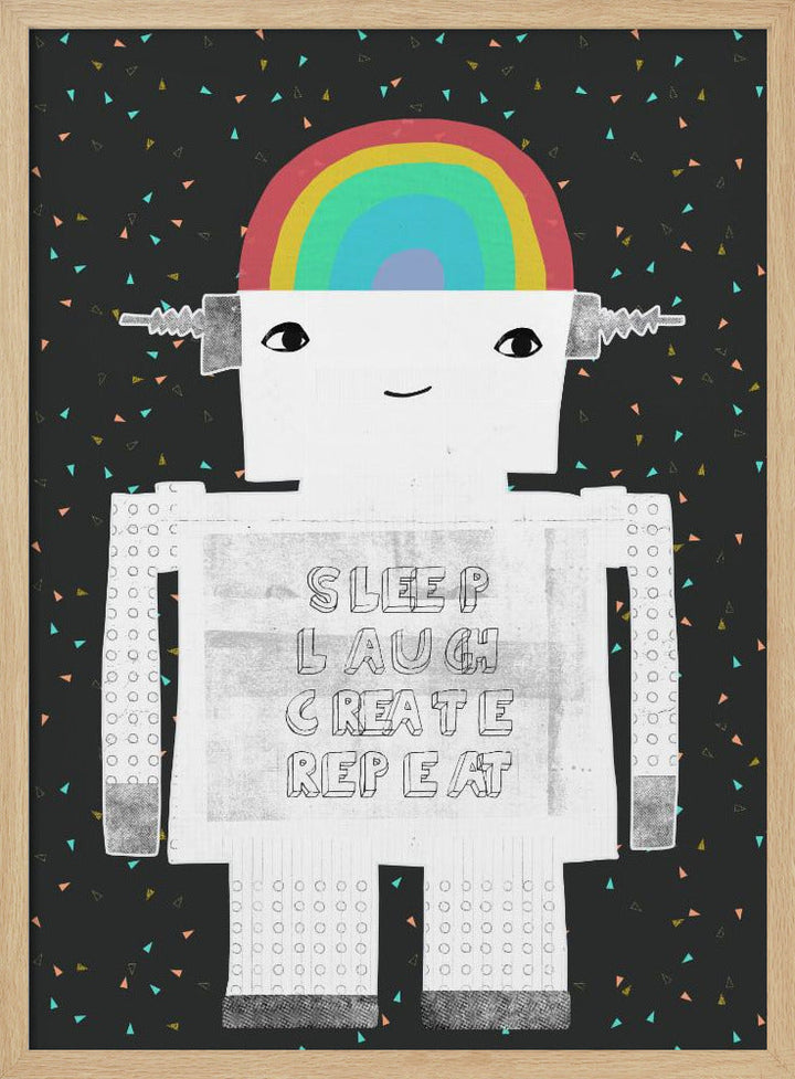Sleep Laugh Create Repeat - Stretched Canvas, Poster or Fine Art Print I Heart Wall Art