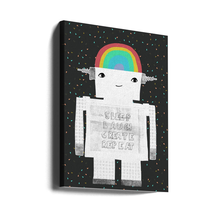 Sleep Laugh Create Repeat - Stretched Canvas, Poster or Fine Art Print I Heart Wall Art