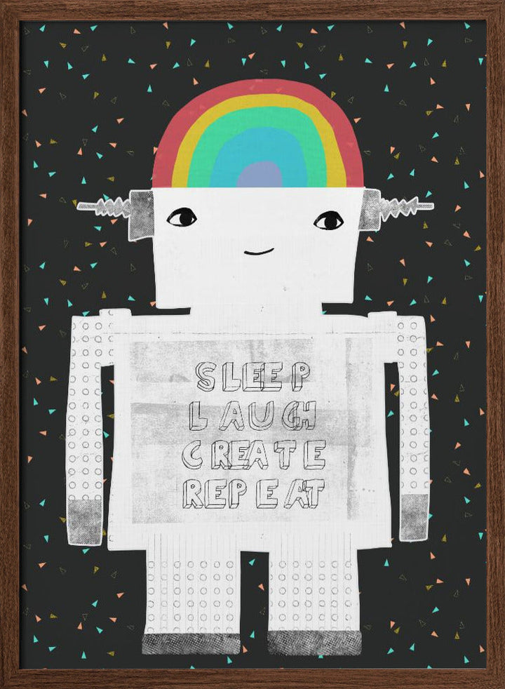 Sleep Laugh Create Repeat - Stretched Canvas, Poster or Fine Art Print I Heart Wall Art