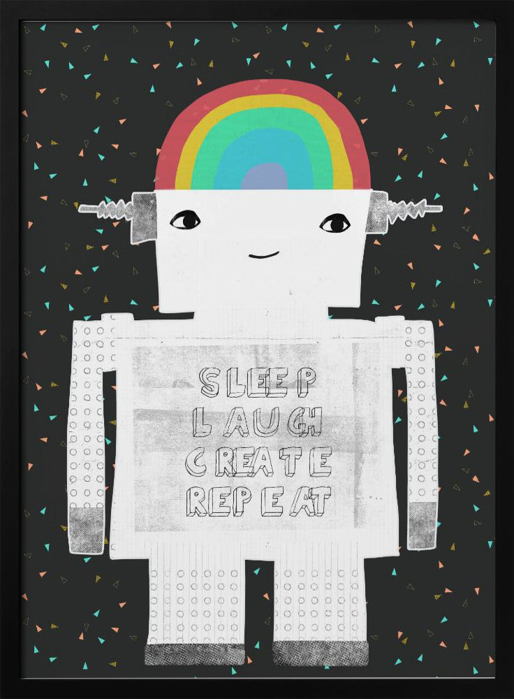 Sleep Laugh Create Repeat - Stretched Canvas, Poster or Fine Art Print I Heart Wall Art