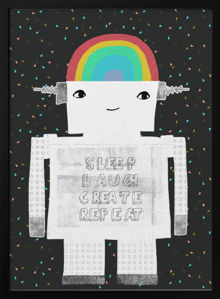 Sleep Laugh Create Repeat - Stretched Canvas, Poster or Fine Art Print I Heart Wall Art