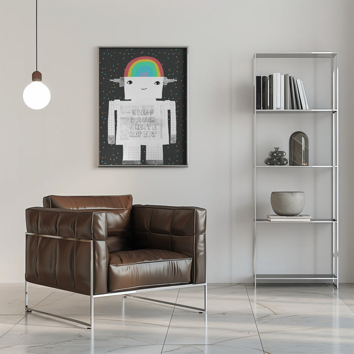 Sleep Laugh Create Repeat - Stretched Canvas, Poster or Fine Art Print I Heart Wall Art