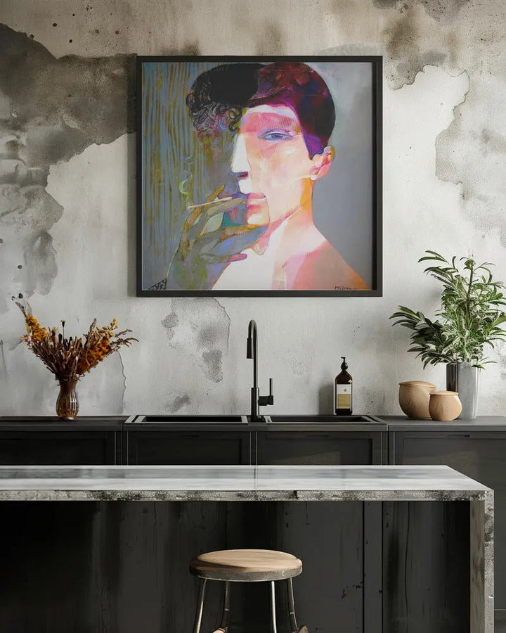 Smoky - Square Stretched Canvas, Poster or Fine Art Print I Heart Wall Art