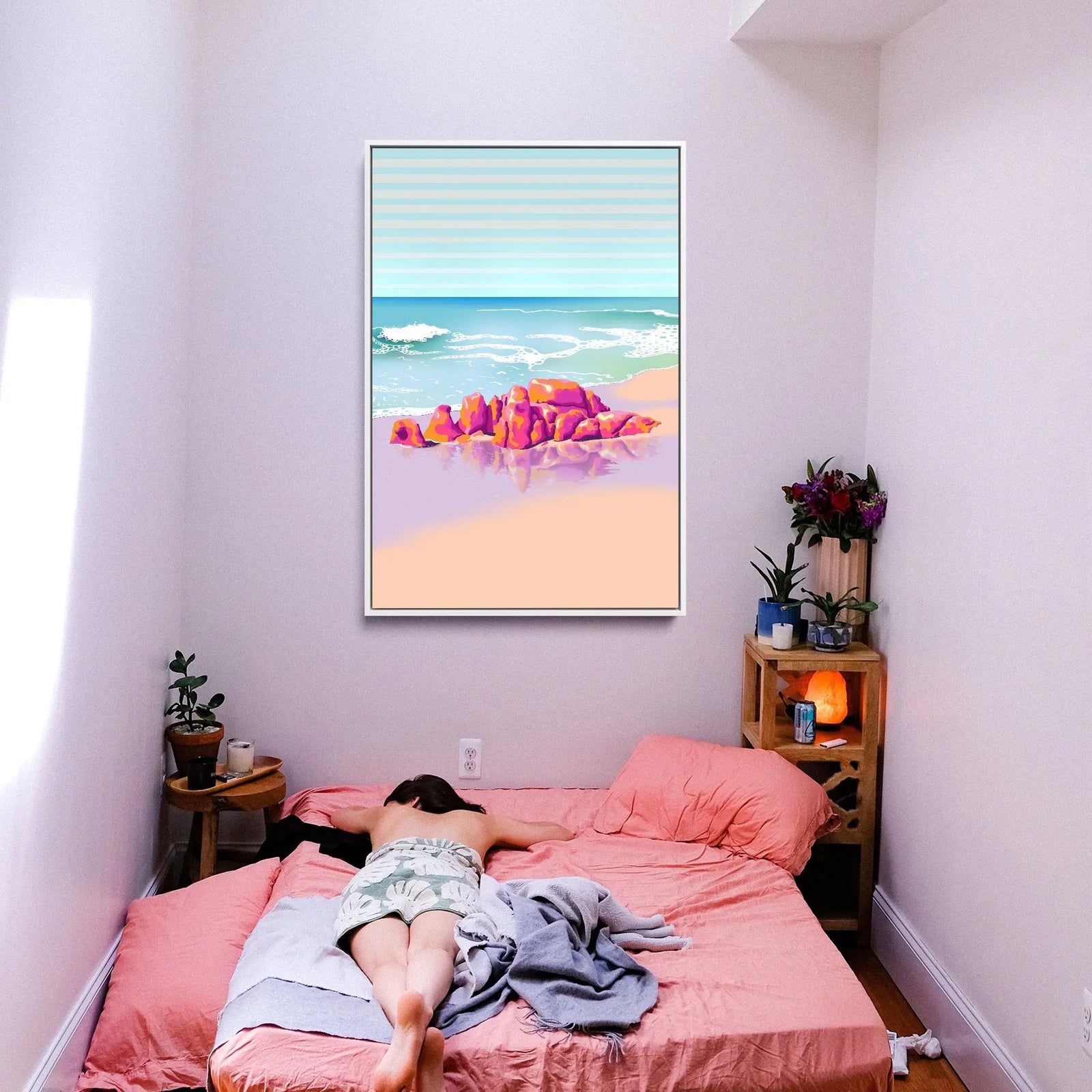 Sneaky Beach By Unratio - Stretched Canvas Print or Framed Fine Art Print - Artwork I Heart Wall Art Australia 