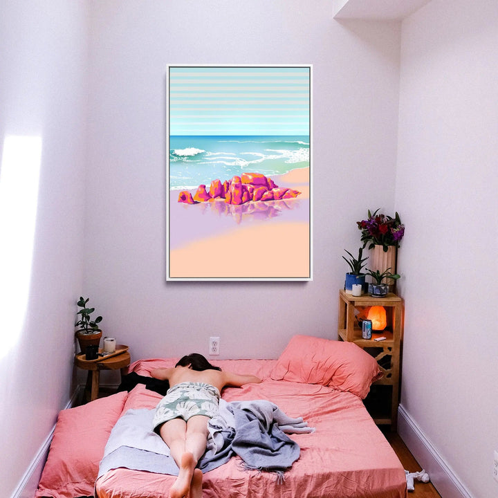 Sneaky Beach By Unratio - Stretched Canvas Print or Framed Fine Art Print - Artwork I Heart Wall Art Australia 