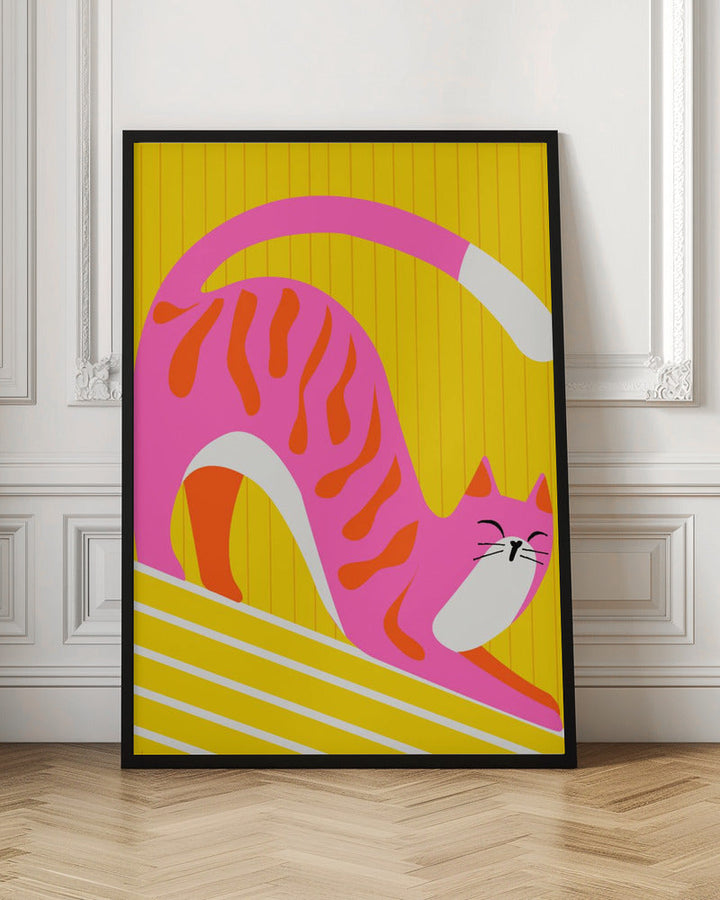Snoozing Whiskers, Bright Adorable Cat - Stretched Canvas, Poster or Fine Art Print I Heart Wall Art