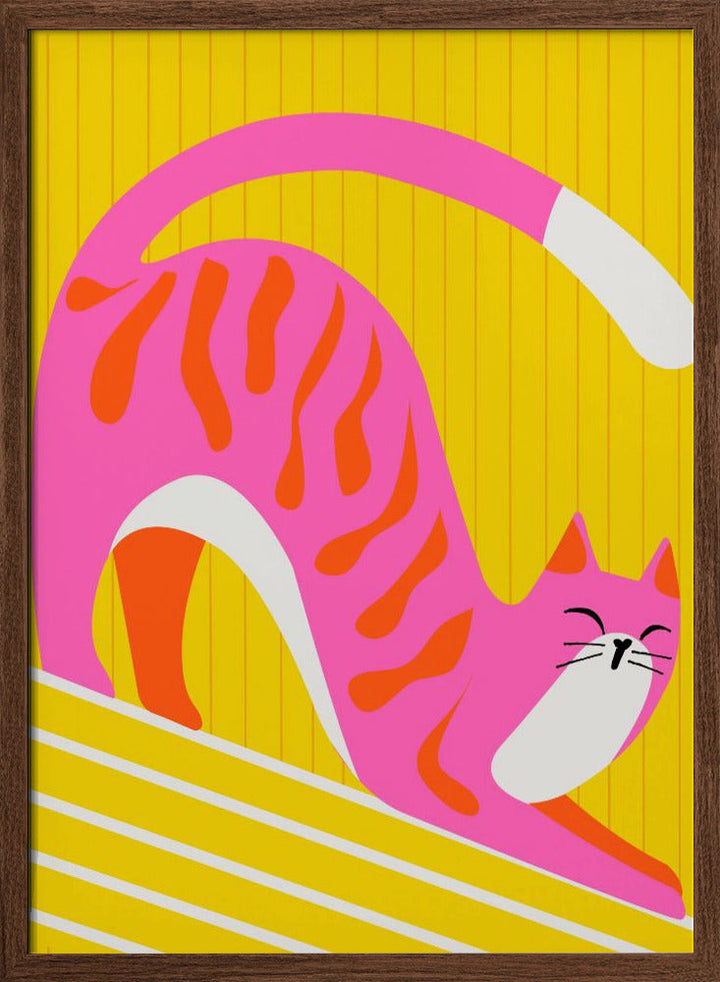 Snoozing Whiskers, Bright Adorable Cat - Stretched Canvas, Poster or Fine Art Print I Heart Wall Art