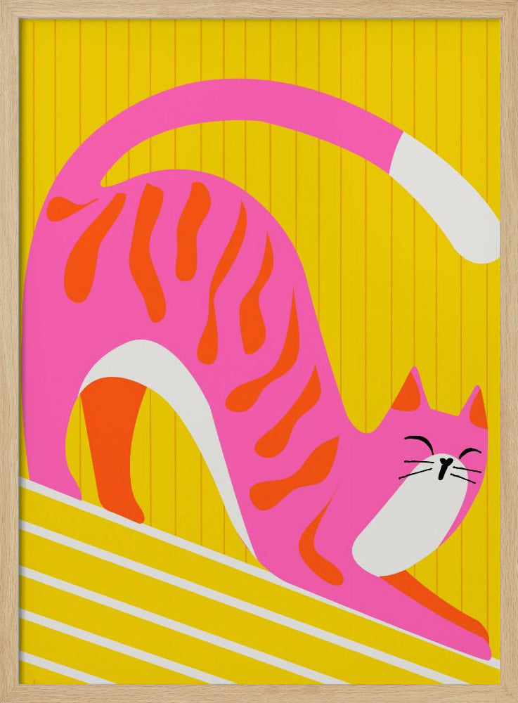 Snoozing Whiskers, Bright Adorable Cat - Stretched Canvas, Poster or Fine Art Print I Heart Wall Art