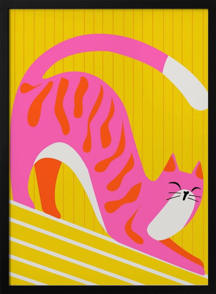 Snoozing Whiskers, Bright Adorable Cat - Stretched Canvas, Poster or Fine Art Print I Heart Wall Art